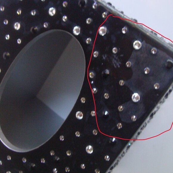 MIKE+ALLY NYC Crystal Ebony Black Boutique Tissue Box Cover - Picture 9 of 12